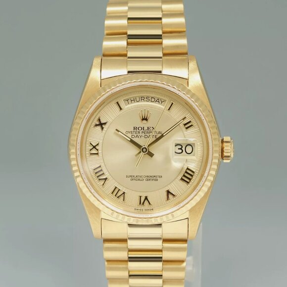 MINT! Sport Rolex President Day Date Gold Watch With Box - Picture 5 of 6